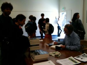 Carl Safina signs books at Hopkins Marine Station, Monterey
